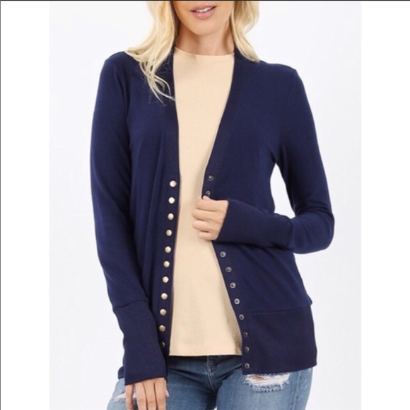 Long sleeve black cardigan - Picture 3 of 4